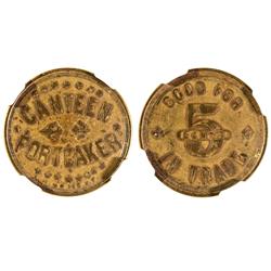 Fort Baker,CA - Marin County - c1895 - Canteen Fort Baker Token : 5c - 3045763-008