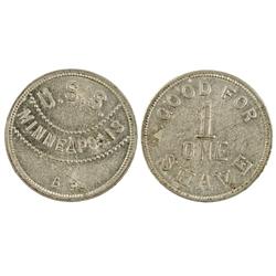 1891-1921 - U.S.S. MINNEAPOLIS Naval Token :