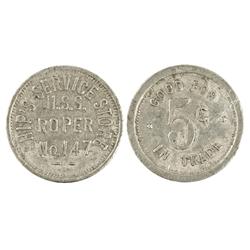 1919-1945 - U.S.S. ROPER No. 147 Naval Token :