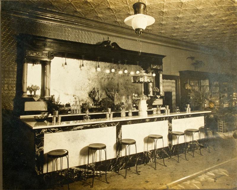 c1910 Soda Fountain Bar Interior Photograph