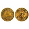 Image 1 : Red Bluff,CA - Tehama County - Reception Saloon Token : 5 c I.T. -