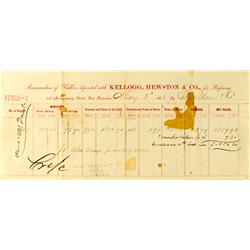 San Francisco,CA - May 3, 1862 - Kellogg, Hewston & Co. Assay receipt :