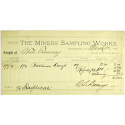 Georgetown,CO - Clear Creek County - March 23, 1888 - Miners Sampling Works :