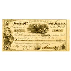 San Francisco,CA - 1852 - Adams & Co. Second of Exchange :