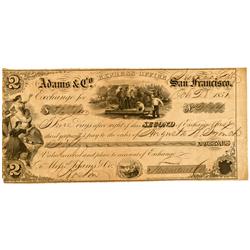 Nevada City,CA - Nevada County - 1851 - Adams & Co. Second of Exchange :