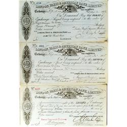 San Francisco,CA - 1888-1890 - London, Paris & American Bank, Limited Exchanges :