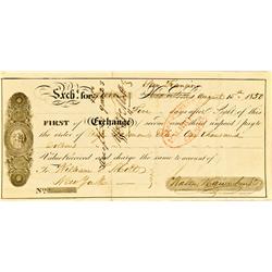 San Francisco,CA - August 15, 1850 - William & Mott,  First of Exchange :
