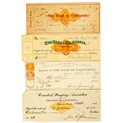 Virginia City,NV - Storey County - 1867-1900 - Bank of California Check (s) :