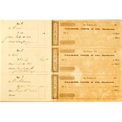 San Francisco,CA - San Francisco County - c1850s - Palmer, Cook & Co. Bankers Checkbook :