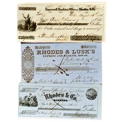 Yreka,CA - Aug. 13, 1855 - Rhodes and Co. Checks (Yreka Office) :