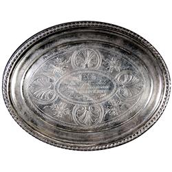 San Francisco,CA - March 31st, 1869 - San Francisco Branch Mint Silver Presentation Tray, John N. So