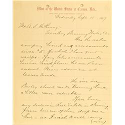 Carson City,NV - Ormsby County - September 15, 1897 - Carson City Mint Letter :