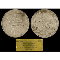 Sacramento,CA - 1847 - Polhemus, J. L. Counter Marked Coin :