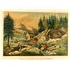 Image 1 : c1871 - Currier and Ives Lithograph  "Gold Mining in California" :