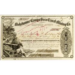 Mokelumne Hill,CA - Calaveras County - August 1, 1874 - Mokelumne and Campo Seco Canal Mining Compan