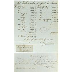 Sacramento,CA - April 4th, 1851 - Teschemacher & Co. Gold Dust Reconciliation :