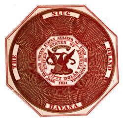 San Francisco,CA - c1851 - $50 Slug Facsimile Cigar Label :