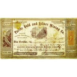 Santa Cruz,CA - 1863 - Pacific Gold and Silver Mining Co. Stock Certificate :