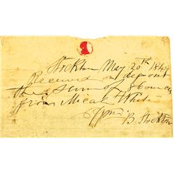 Stockton,CA - San Joaquin - May 20, 1849 - Stockton, Wm. B. Receipt :