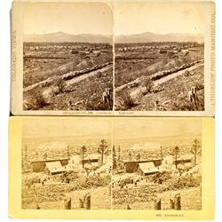 Leadville,CO - Lake County - c1885 - Birds-Eye View & Mill and Mine Stereoviews :