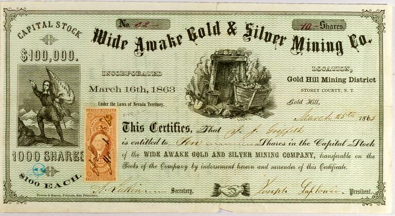 Gold Hill,NV - Storey County - March 25, 1863 - Wide Awake Gold ...