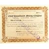 Image 1 : AZ - 1909 - Chief Consolidated Mining Company Stock Certificate *Territorial* :