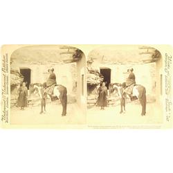 Hopi Mesas,AZ - Navajo County - 1901 - Moki (Hopi) Maidens Stereoview *Territorial* :
