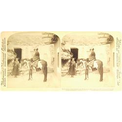 Hopi Mesas,AZ - Navajo County - 1901 - Moki (Hopi) Maidens Stereoview *Territorial* :