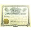 Image 1 : Twin Buttes,AZ - Pima County - November 14, 1912 - Chesterfield Copper Company Stock Certificate Che