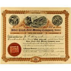 CA - 1899 - Alder Creek Gold Mining Company Stock :