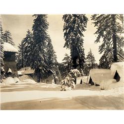 Huntington Lake,CA - Fresno County - No Date - Resort Winter Scene Photograph :