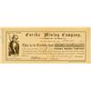 Oroville,CA - Butte County - Decmember 14, 1860 - Eureka Mining Company Stock :