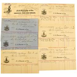 San Andreas,CA - Calaveras County - 1889-1894 - Folger, JA  & Co. Billheads :