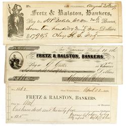 San Francisco,CA - 1859-1861 - Fretz and Ralston, Collection of Three Drafts :