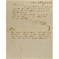 Wilton(?),CA - Sacramento County - October 5, 1851 - Volunteer Muster Letter :