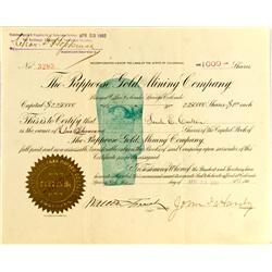 Colorado Springs,CO - El Paso County - April 22, 1902 - Papoose Gold Mining Company Stock :