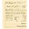 MT - Sept 1, 1865 - Tax Receipt "John Chinaman"  *Territorial* :