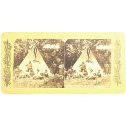 Omaha Indian Reservation,NE - Thurston County - c1870s - Indians Stereoview :