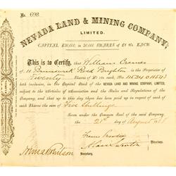 NV - Aug. 21, 1868 - Nevada Land & Mining Co., Ltd. Stock :