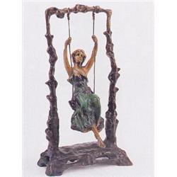 "Swing Girl" - This bronze statue by Auguste Moreau is handmade . . .
