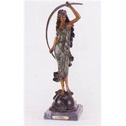 Handmade "Aurore" Bronze Tabletop Sculpture by Auguste Moreau Size: 24"H x 8"L