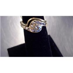 Two Band 1.25 Ct Diamond Ring, 6.1 Grams 14K Gold