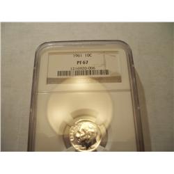 1961 Graded Silver Roosevelt Proof Dime PF 67
