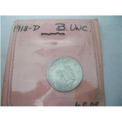 1918-D Silver Mercury Dime - AU