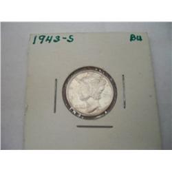 1943-S Silver Mercury Dime - Choice Brilliant Uncirculated