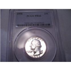 1958 Proof PCGS PR66 Silver Washington Quarter