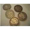 Image 1 : 5 Silver Barber Quarter 1900-S, 1902, 1907, etc