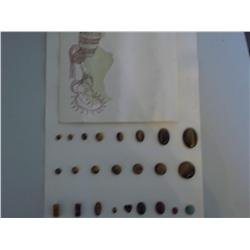 Set of 24 African Stones, 1/2 Carat to 12 Carat, Tigers Eye Etc