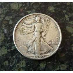1940 Silver Liberty Walking Half Dollar
