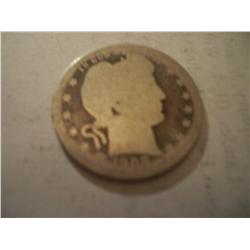 1908 Silver Barber Quarter